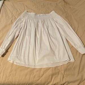 ZARA BASIC Pure White off the shoulder top